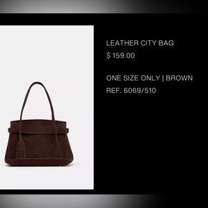 Zara Brown Suede city bag